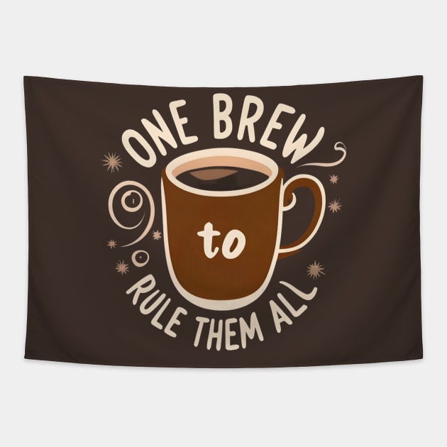 One Brew to Rule them All - Fantasy Funny Coffee Tapestry by Fenay-Designs