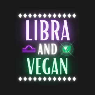 Libra and Vegan Retro Style Neon T-Shirt