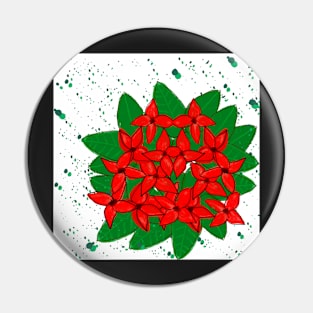 Red flame of the woods flower pattern Pin