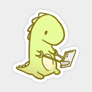 Dinosaur Using Phone Magnet