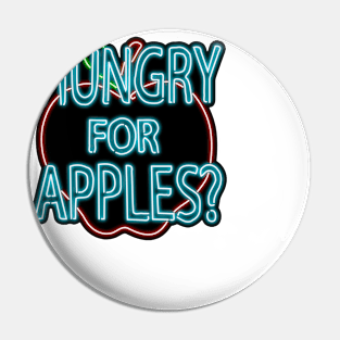 Neon Hungry for Apples Logo Pin