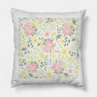 Cute dainty modern watercolor floral pattern Pillow