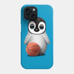 Cute Baby Penguin Playing With Basketball Phone Case