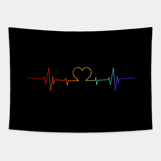 LGBT Heartbeat Tapestry by Cooldruck