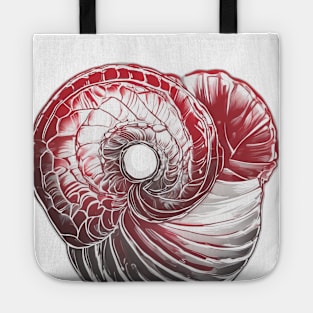 Mesmerizing Red Nautilus Shell Illustration No. 759 Tote