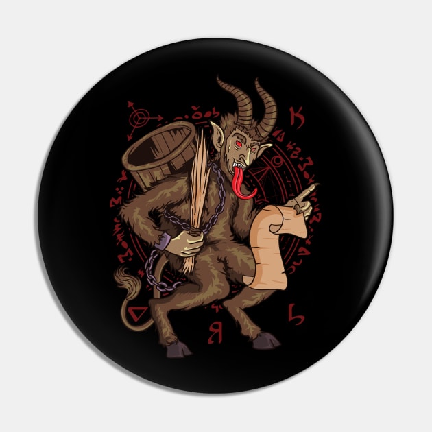 Krampus Christmas Naughty List Pin by E