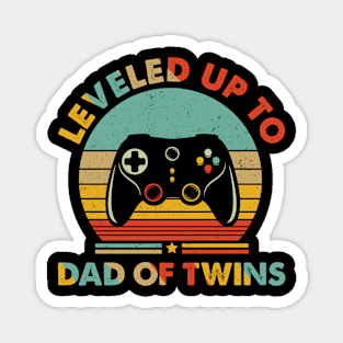 Leveling Up To Dad Of Twin Video Gamer Soon To Be Dad Gift For Men Father day Magnet