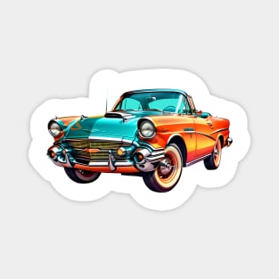 Colored Classic Car Design in Vibrant Vector Style Magnet