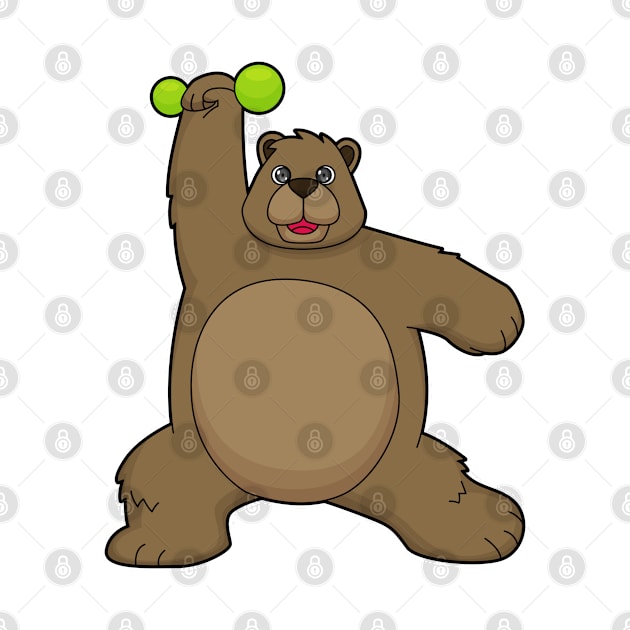 Bear with Dumbbell at Yoga Fitness by Markus Schnabel