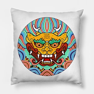 Minhwa: Dragon Face on Shield C Type Pillow