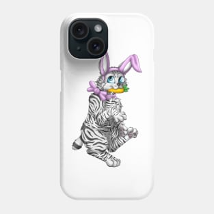 Bobtail BunnyCat: Silver Tabby (Pink) Phone Case