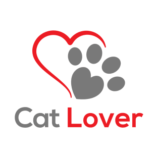 Cat Lover Cat Paw Print and Heart Quote Typography T-Shirt