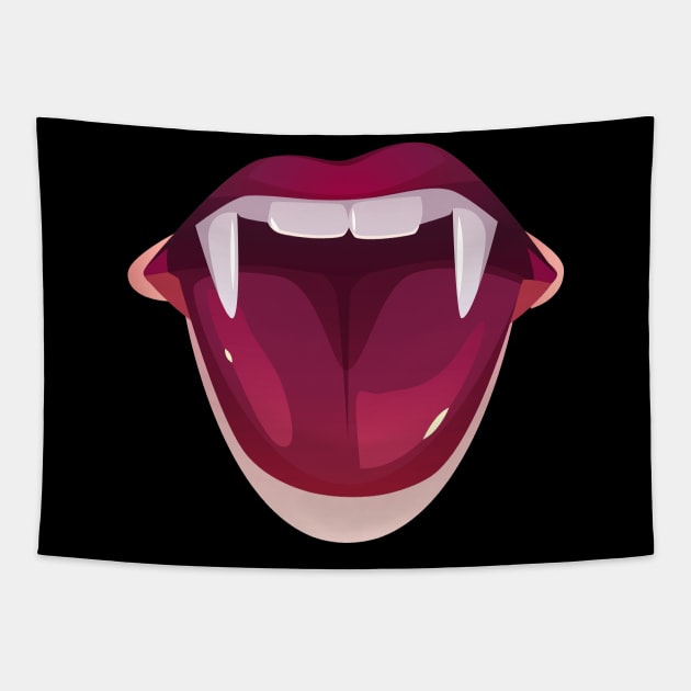 Halloween, Mouth Design Tapestry by Humais