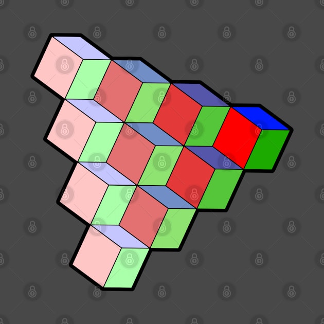 Red Green and Blue Shades Tessellation by Zeroeroroo