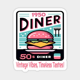 Classic 1950 Diner Burger - Grilled Cheese Magnet