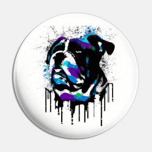 Olde English Bulldogge Spray Paint Art Pin