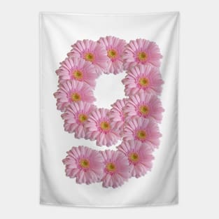 Letter g Pink Gerbera Daisy Tapestry