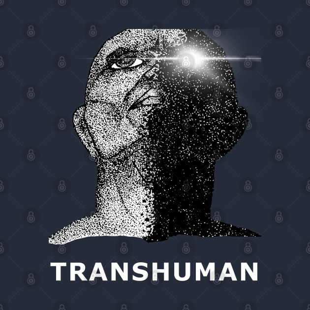 Transhuman Evolution of Man in Dystopian Future Artwork (black/white) by DMcK Designs