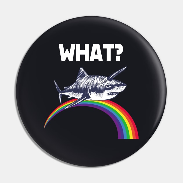 Rainbow Shark Unicorn funny Art Pin by Foxxy Merch