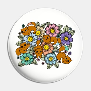Cats in the Flowers Pin