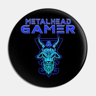 Metalhead Gamer Baphomet Blue Pin