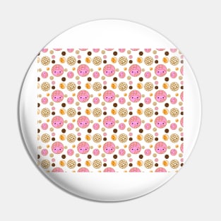 Colorful Mexican Pan Dulce Conchas Pattern Pin