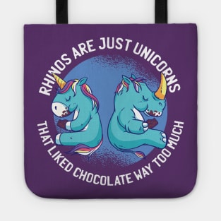 Rhinos Are Just Unicorns Graphic Tee Tote