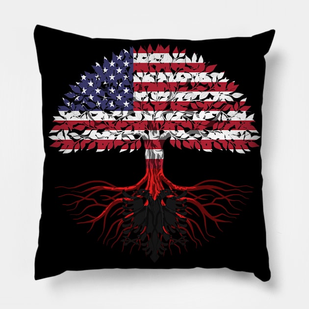 Albanian American citizenship gift Pillow by SerenityByAlex