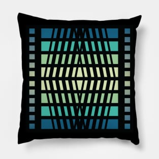 “Dimensional Portal” - V.3 Blue/Green - (Geometric Art) (Dimensions) - Doc Labs Pillow