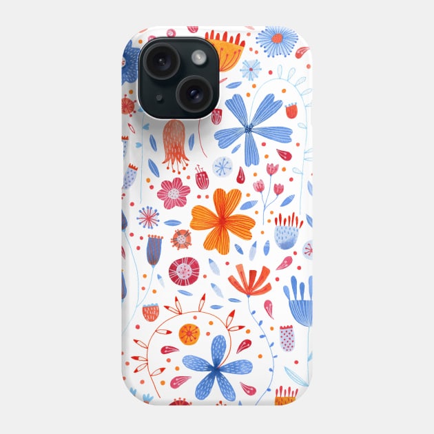 English Meadow Watercolor Art Phone Case by NicSquirrell