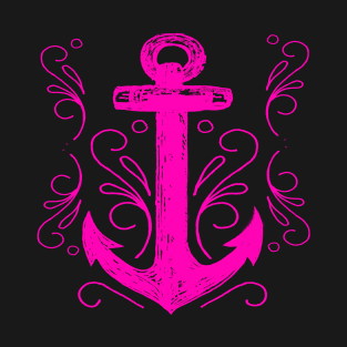 Hot Pink Nautical Anchor T-Shirt