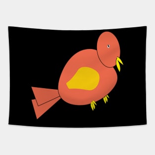 Red bird with yellow beak doodle Tapestry