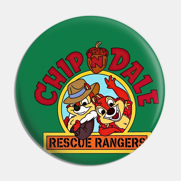 Chip n Dale Rescue Rangers, classic Cartoon Pin by RainbowRetro