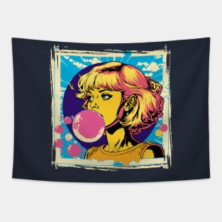 Girl chewing gum Tapestry