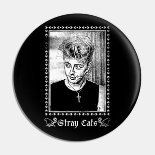 Stray Cats /// Rockabilly Faded Style Fan Design Pin