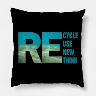 Recycle Reuse Renew Rethink Crisis Environmental Activism Pillow