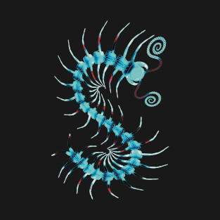 Inverted Colors  Blue Centipede T-Shirt