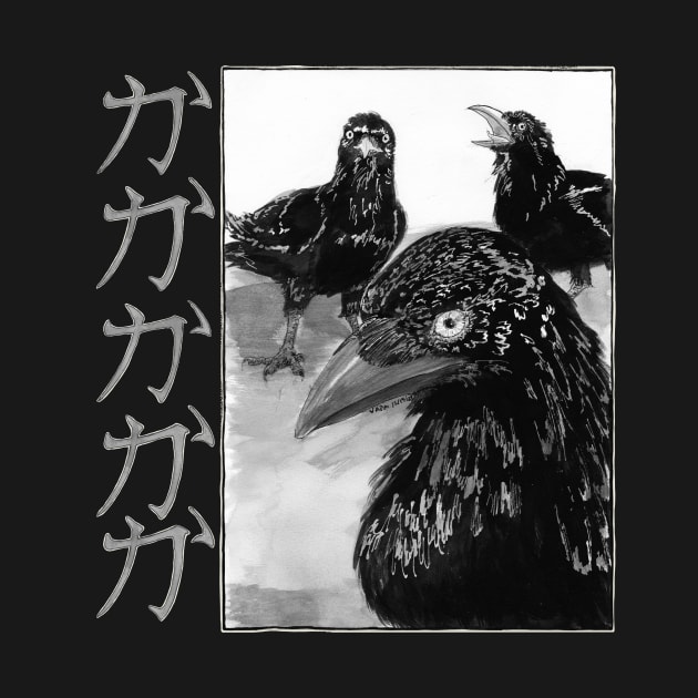 Menacing Crow Gang (Front Print) by Crowmander