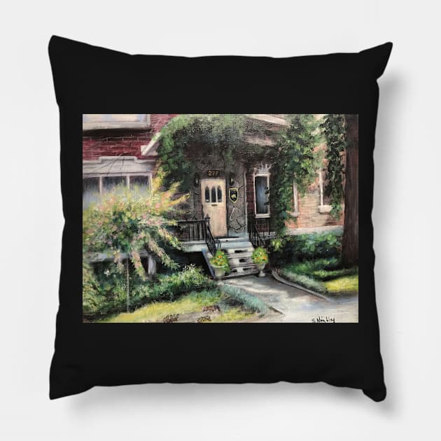 The B & B - A Lovely Place to Stay Pillow by artdesrapides