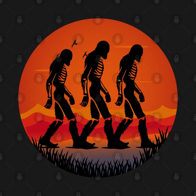 Sasquatch Bigfoot Skeleton by Nightmare Tee