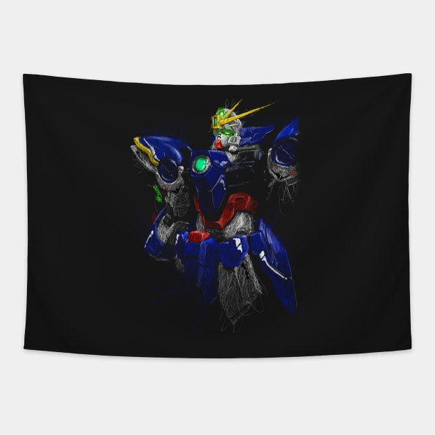 Gundam Wing zero custom scribble Tapestry by Shawngkolon