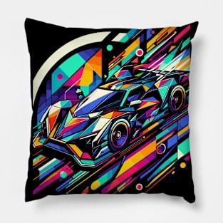 Neon Flux: High-Speed Geometric Futurism Pillow