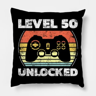 Level 50 Video 50th Birthday Pillow