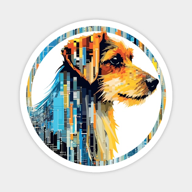 Dog Pet World Animal Lover Furry Friend Abstract Magnet by Cubebox