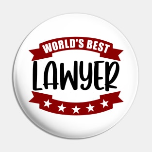 World's Best Lawyer Pin