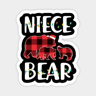 Niece Bear Red Plaid Christmas Pajama Matching Family Gift Magnet