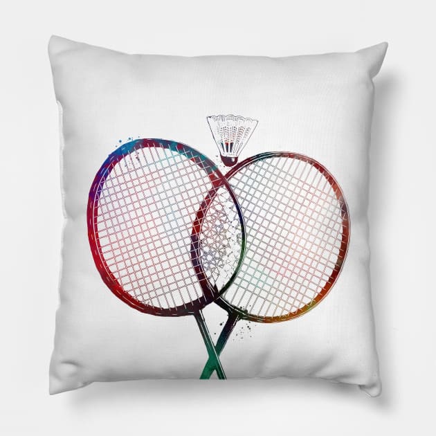 Badminton sport art #badminton Pillow by JBJart