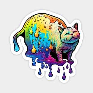 Colorful melting Cat design #1 Magnet