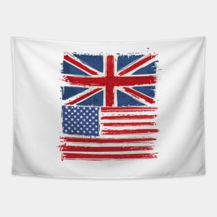 America and Uk Flag Tapestry