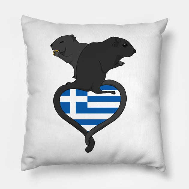 Gerbil Greece (dark) Pillow by RampArt